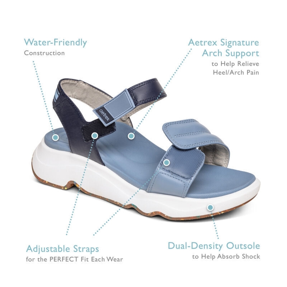 Aetrex Blue and Navy Sport Sandals - Picture 15 of 16